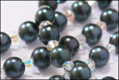 黒真珠3連ネックレス（首輪）