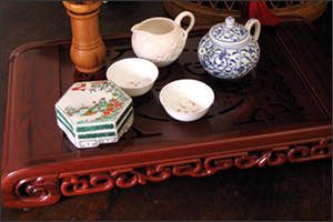 《憧れの茶芸館を自宅で再現》花梨 大茶盤（中国茶器）