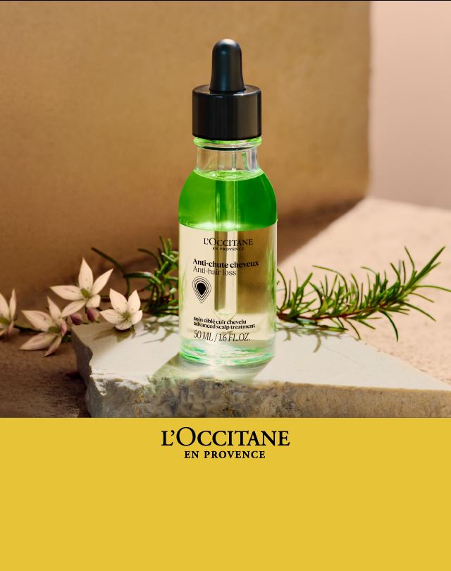 L'OCCITANE｜99%自然由来成分の〈薬用〉育毛美容液。強く、抜けにくく、もっと美しく