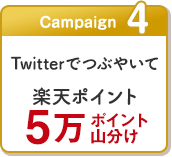 Campaign4　Twitterでつぶやいて楽天ポイント5万ポイント山分け