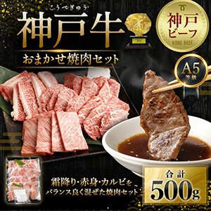 A5等級神戸牛（神戸ビーフ）おまかせ焼肉セット 500g