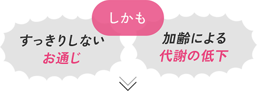 しかもすっきりしない お通じ加齢による 代謝の低下