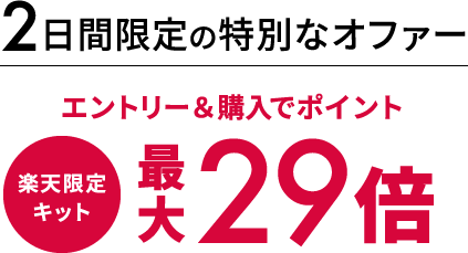 2日間限定の特別なオファー 楽天限定キット エントリー＆購入でポイント 最大29倍