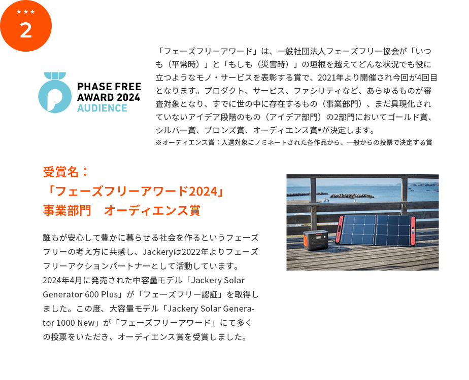 受賞名：「フェーズフリーアワード2024」事業部門　オーディエンス賞