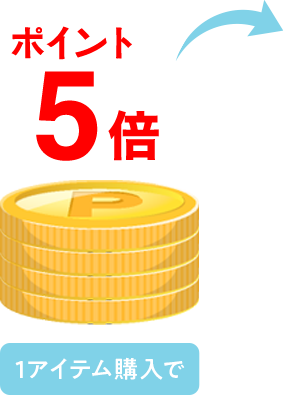 1点購入でポイント5倍