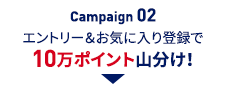 Campaign02 エントリー＆お気に入り登録で 楽天ポイント10万ポイント山分け