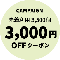 CAMPAIGN 先着利用 3,500個 3,000円OFF クーポン